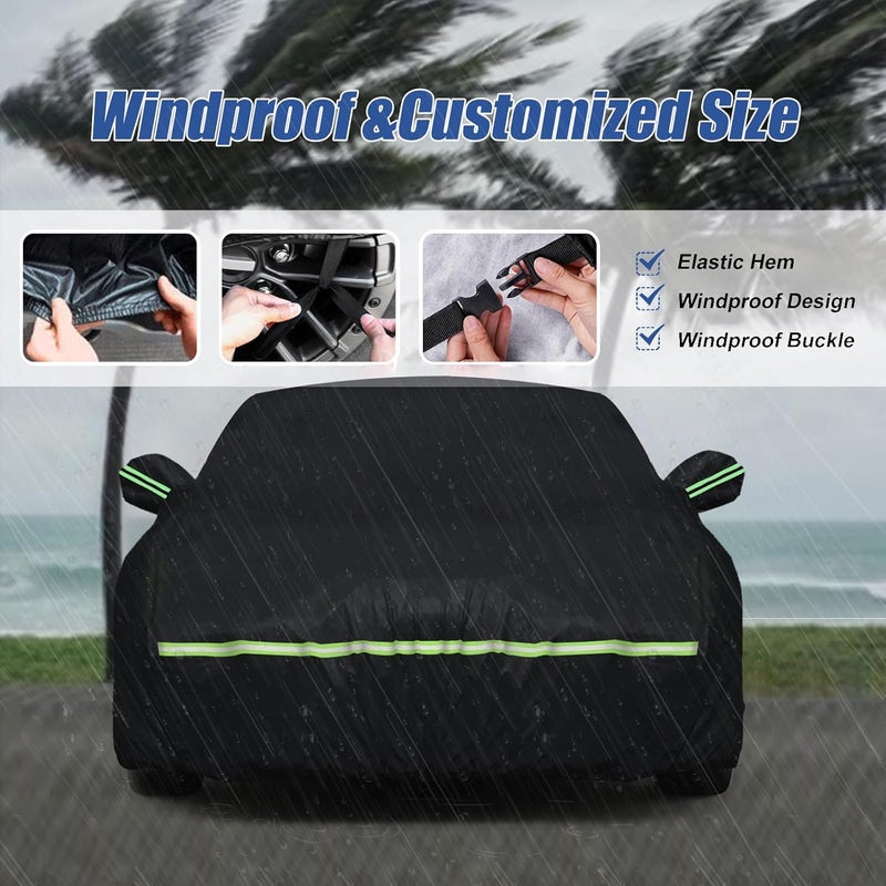 ATBKJ Waterproof Car Covers Fit for 2006-2025 Dodge Charger(Black) Custom Heavy Duty Waterproof All Weather Protection Outdoor - Image 4